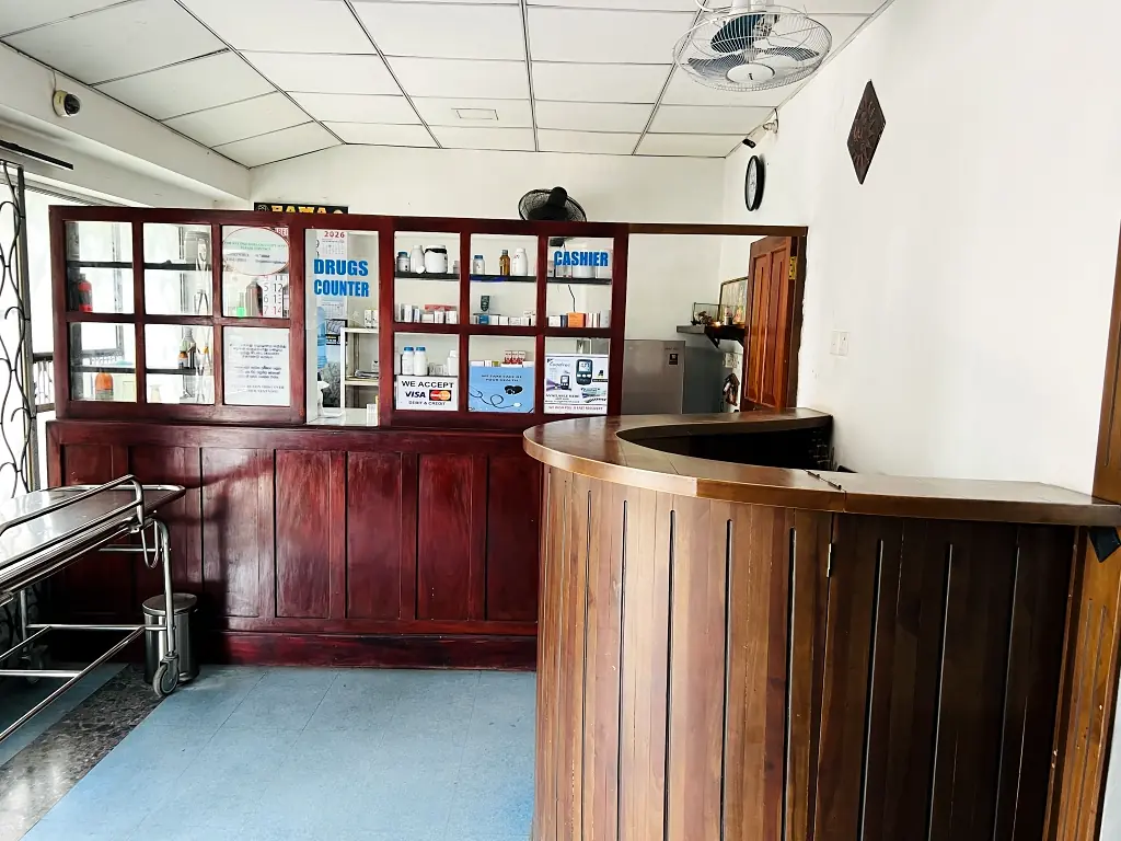 Reception desk at Central Nursing Home